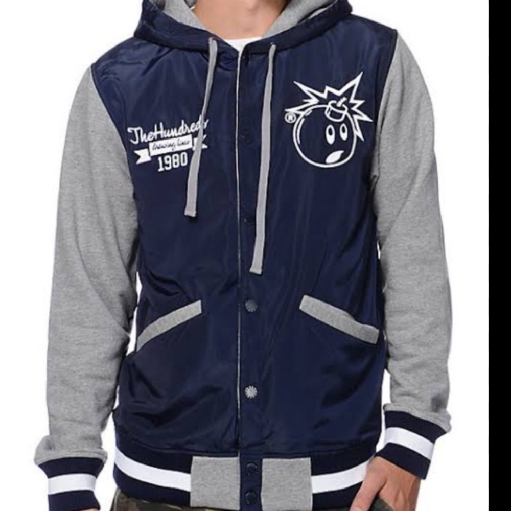 The Hundreds Blue and Gray Varsity Jacket